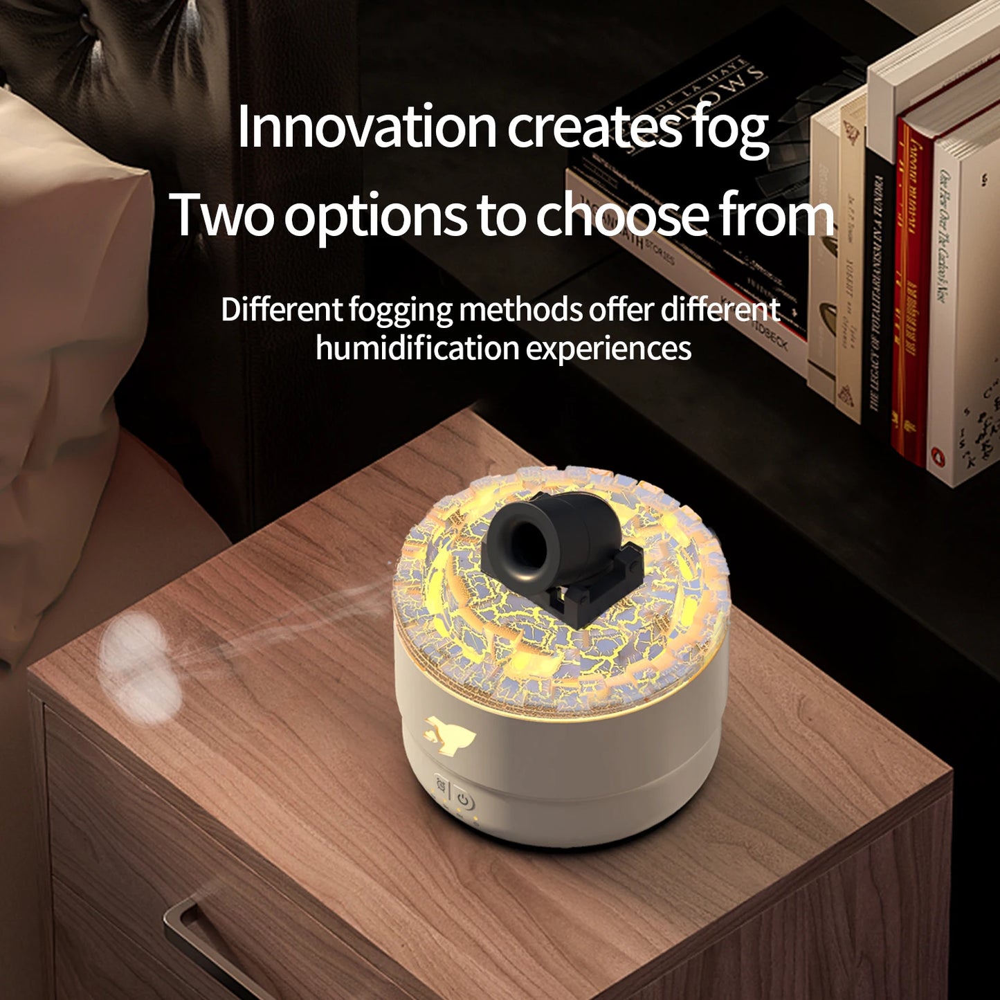 AuraFlow™ Volcano Diffuser – Simulated Flame & Jellyfish Smoke Ring Aromatherapy Hub