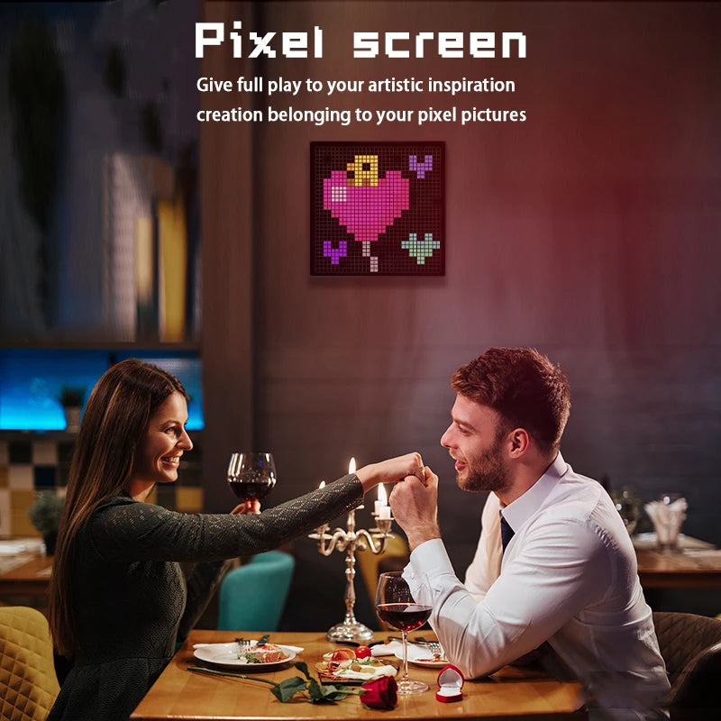 Smart LED Pixel Display - Bluetooth App Controlled RGB Matrix Board with DIY Animations & Nightlight Mode