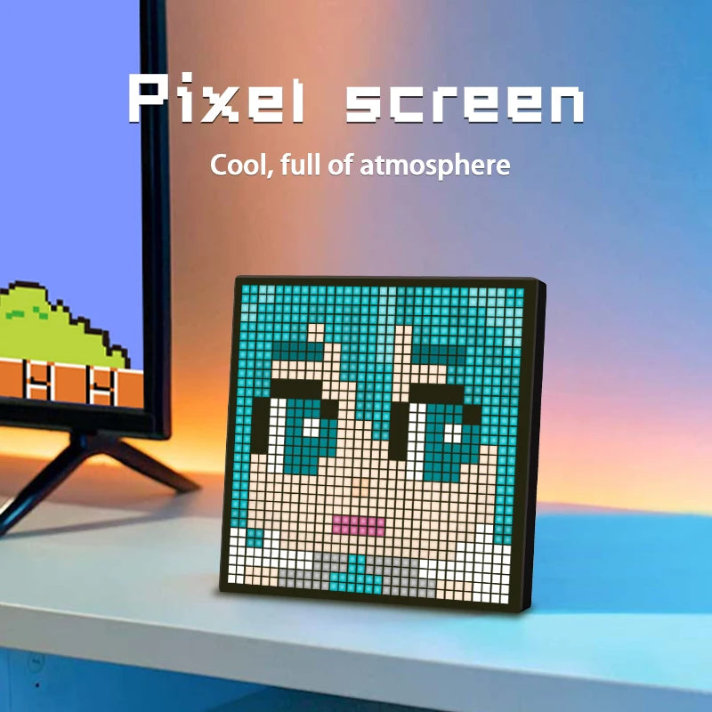 Smart LED Pixel Display - Bluetooth App Controlled RGB Matrix Board with DIY Animations & Nightlight Mode