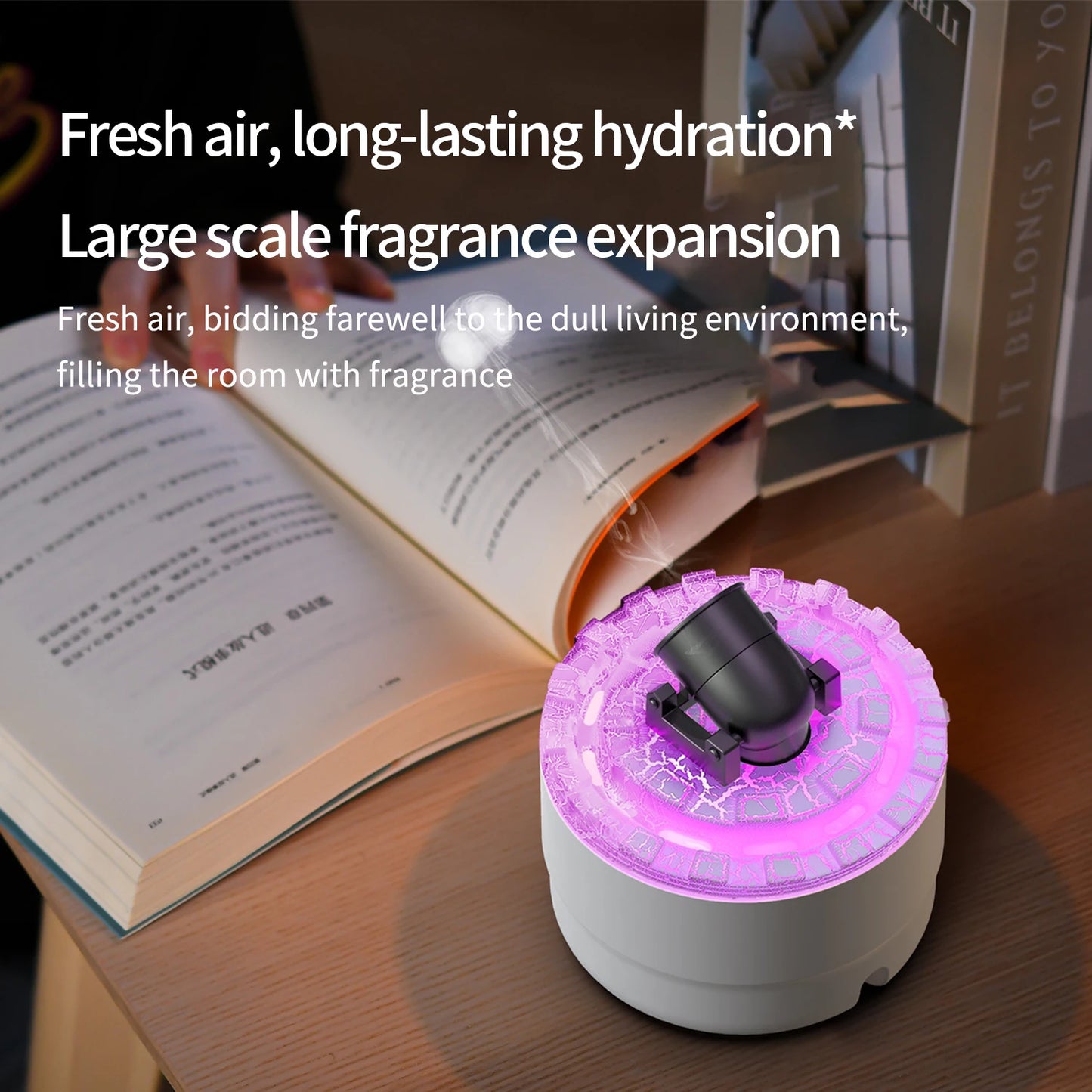 AuraFlow™ Volcano Diffuser – Simulated Flame & Jellyfish Smoke Ring Aromatherapy Hub