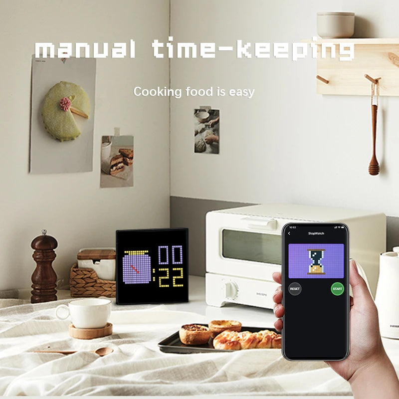 Smart LED Pixel Display - Bluetooth App Controlled RGB Matrix Board with DIY Animations & Nightlight Mode
