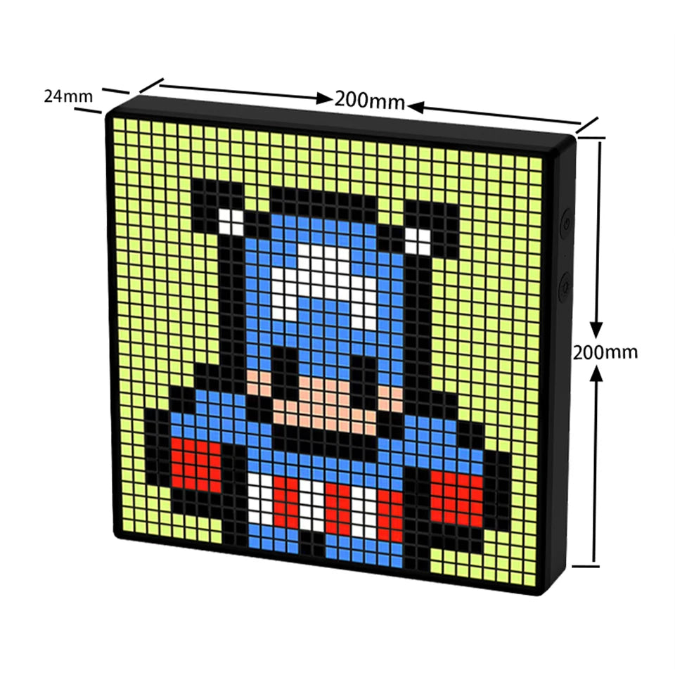 Smart LED Pixel Display - Bluetooth App Controlled RGB Matrix Board with DIY Animations & Nightlight Mode