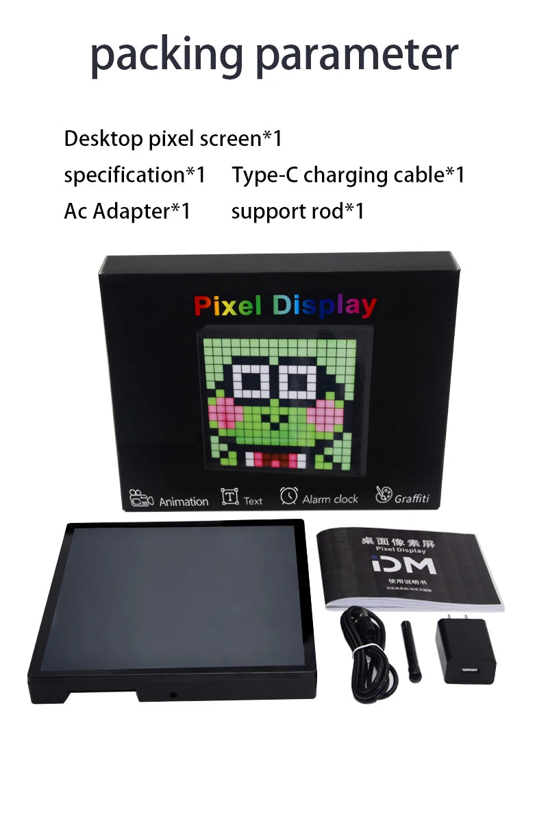 Smart LED Pixel Display - Bluetooth App Controlled RGB Matrix Board with DIY Animations & Nightlight Mode